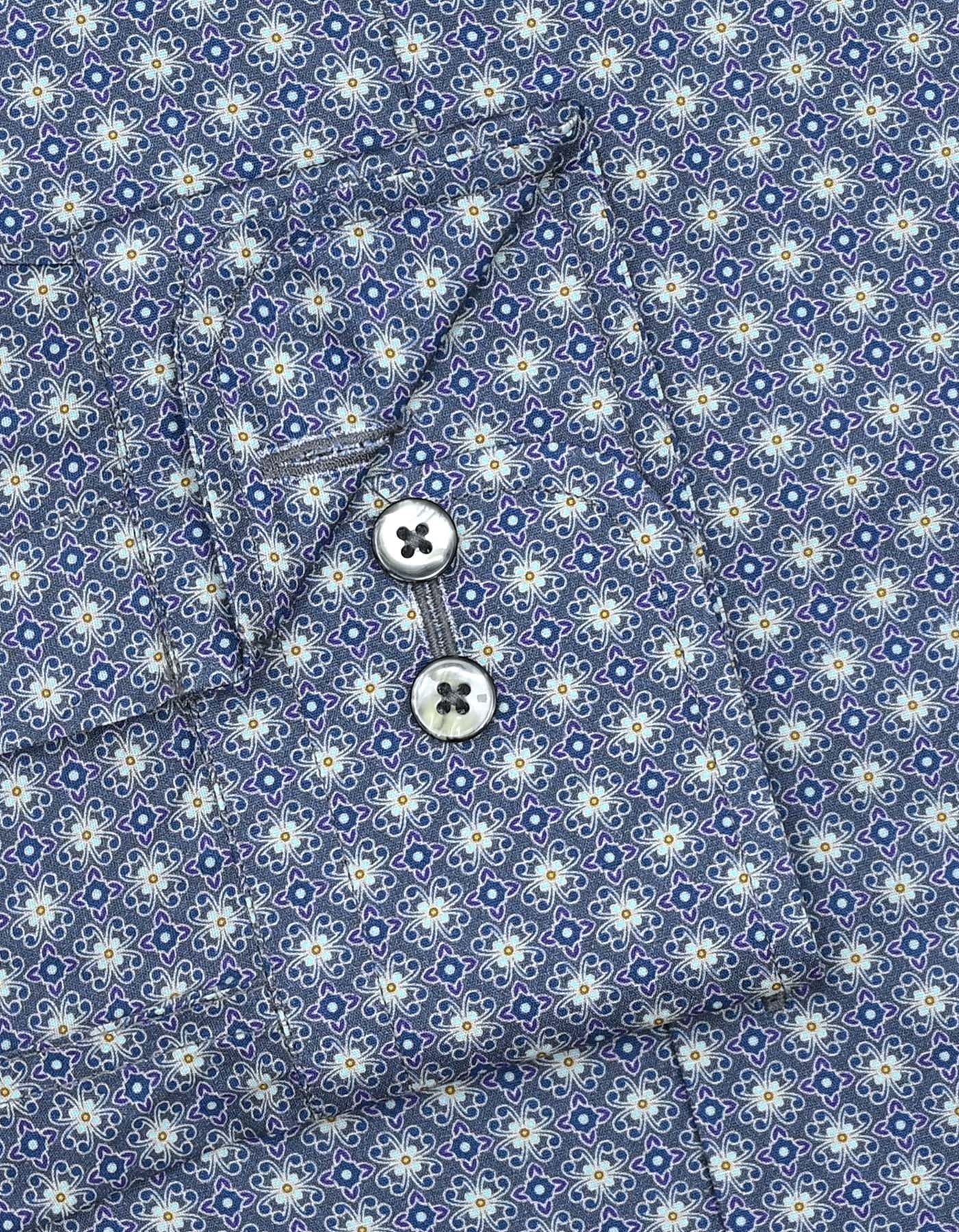 Printed Grey Classic Fit Shirt FS808-1RF-15.5
