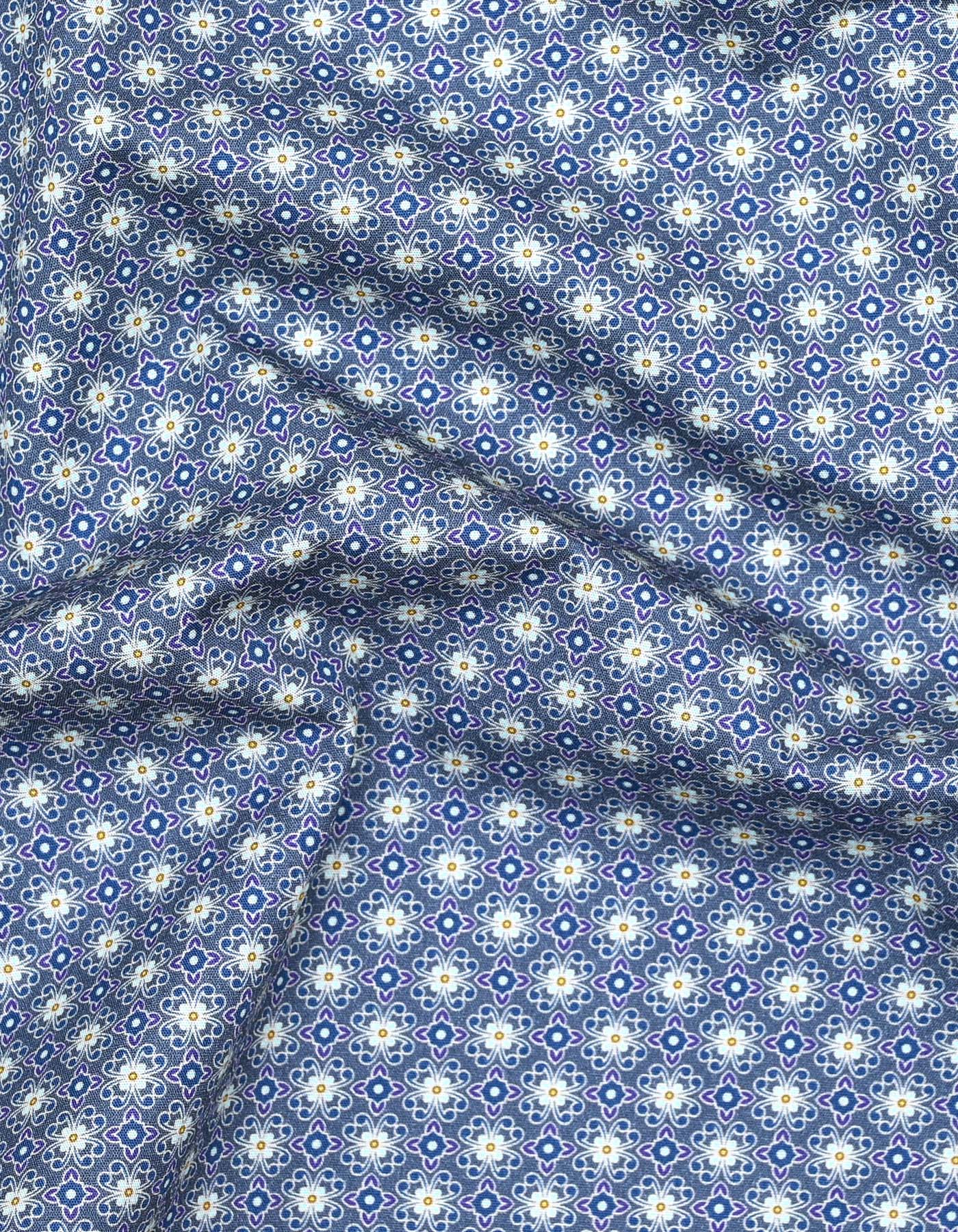 Printed Grey Tailored Smart Fit Shirt FS808-1SF-16