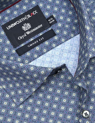 Printed Grey Tailored Smart Fit Shirt FS808-1SF-15