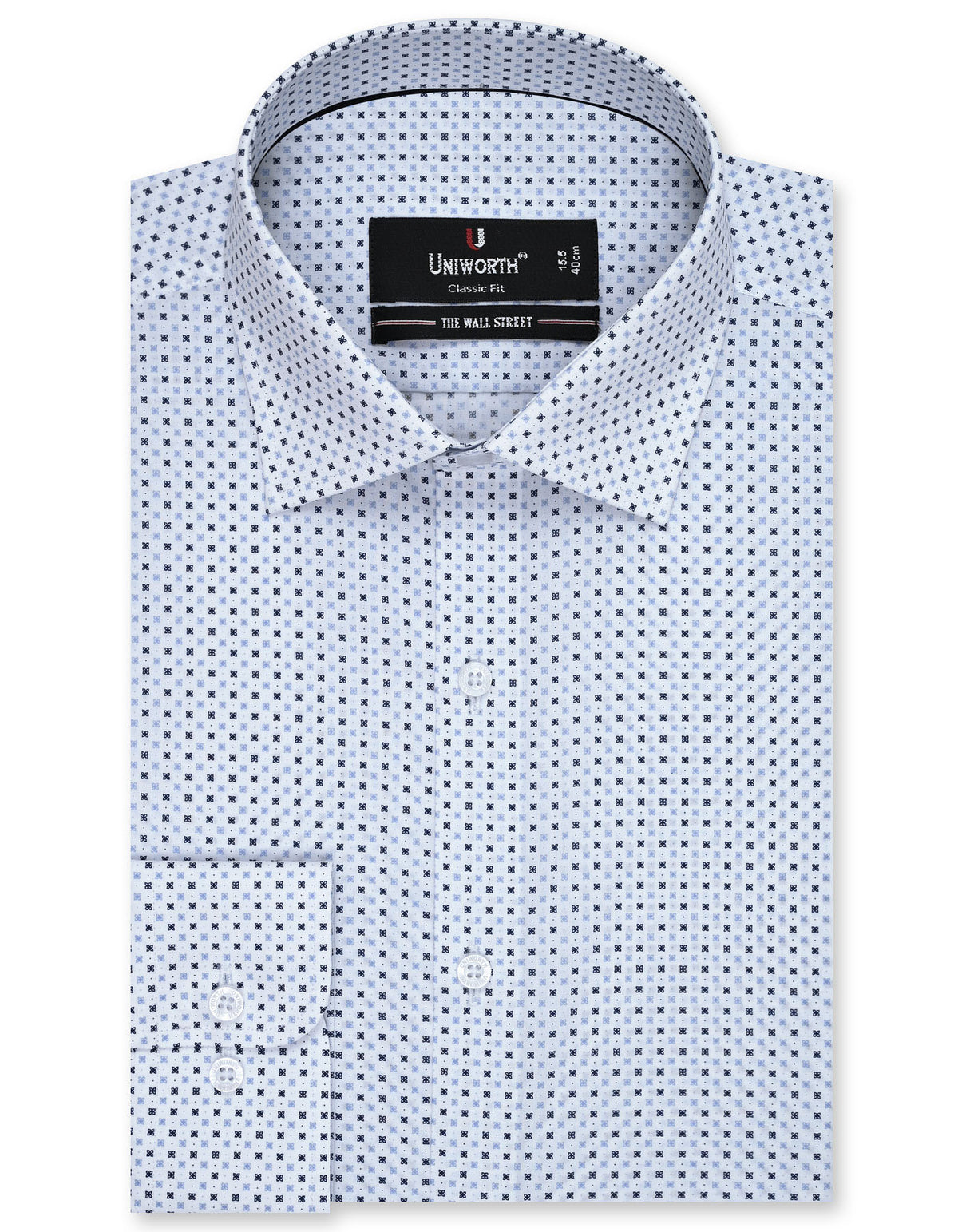 Printed Navy Classic Fit Shirt FS809RF-14.5