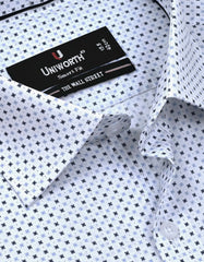 Printed Navy Tailored Smart Fit Shirt FS809SF-15