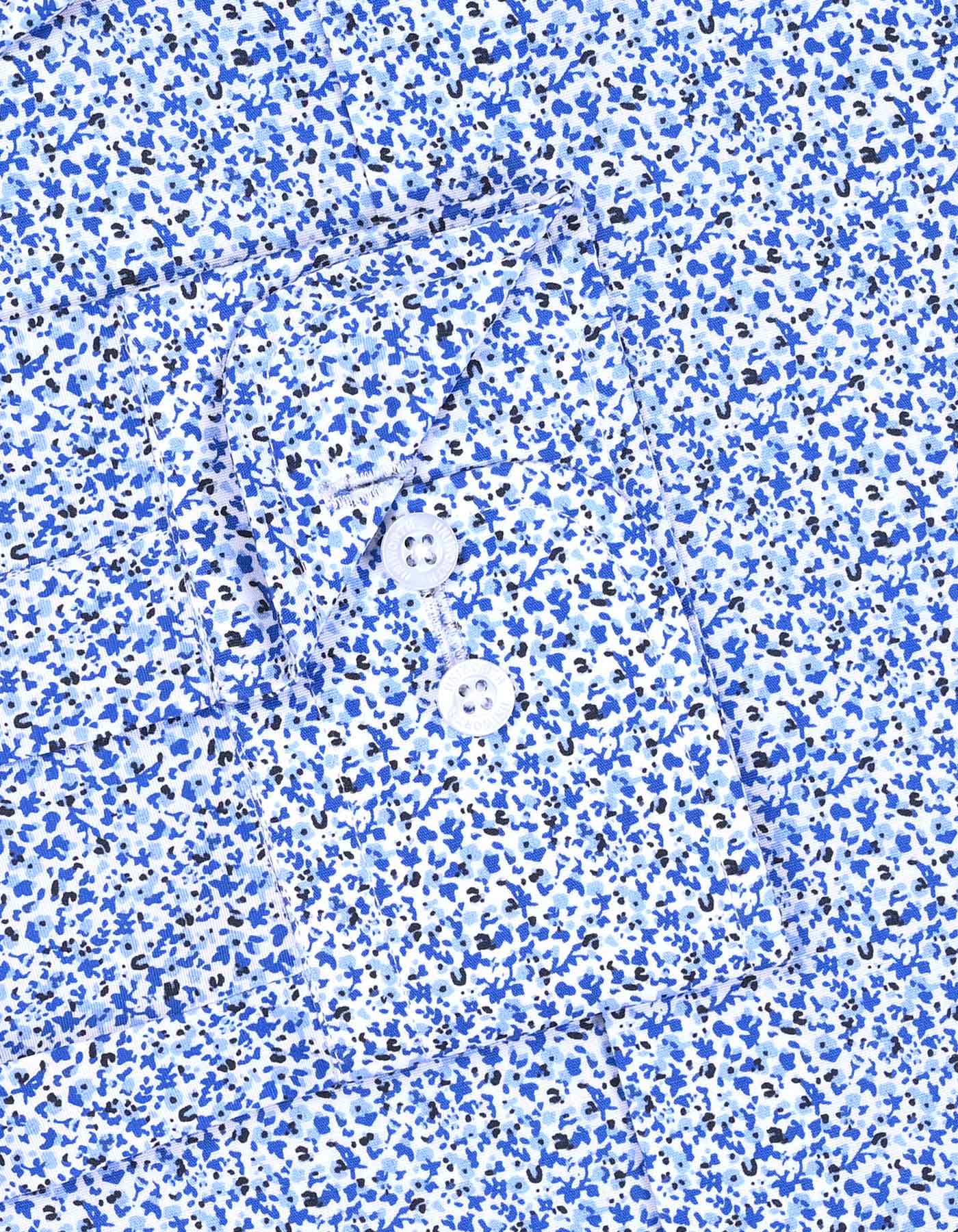 Printed Royal Blue Classic Fit Shirt FS817RF-15.5