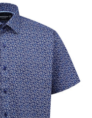 Printed Navy Classic Fit Shirt FS818RH-15.5