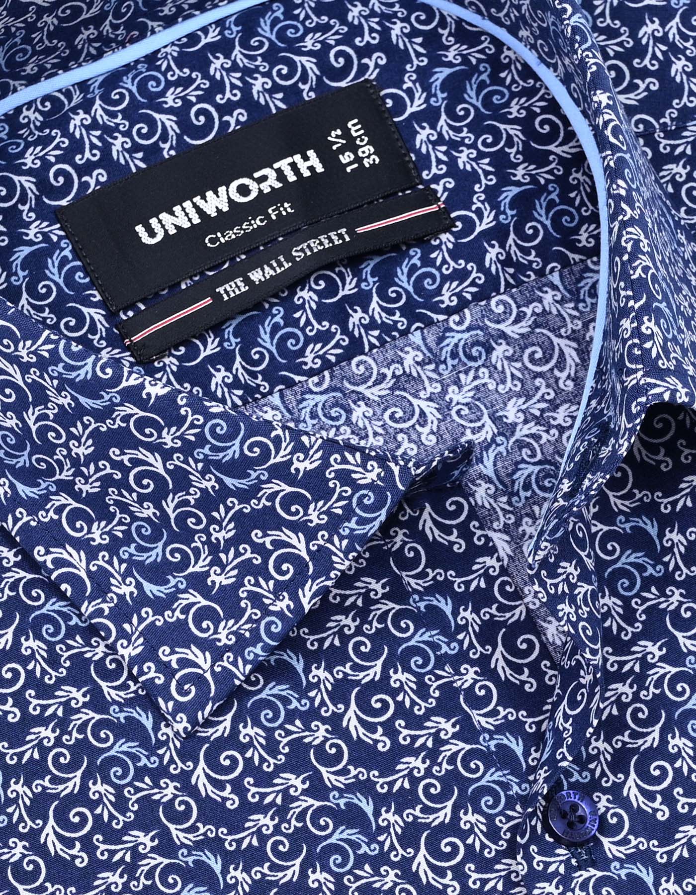 Printed Navy Classic Fit Shirt FS818RH-15