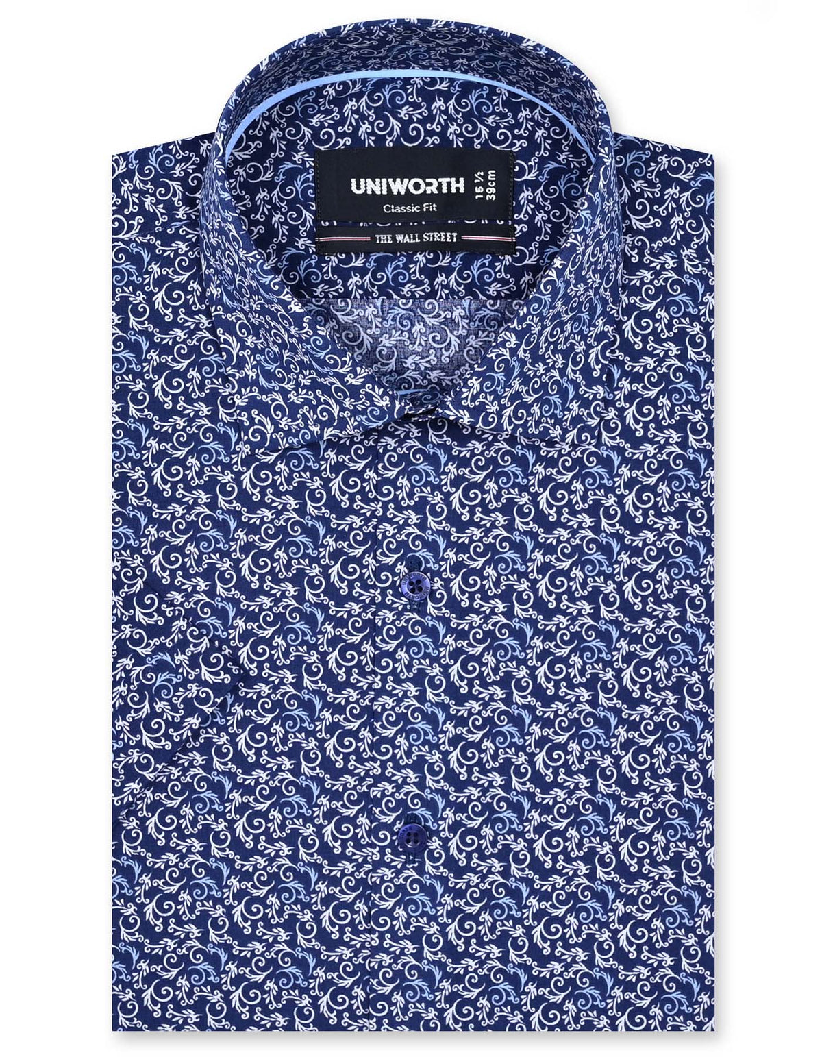 Printed Navy Classic Fit Shirt FS818RH-14.5