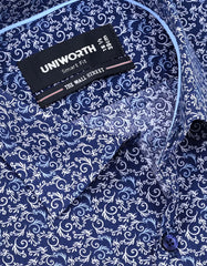 Printed Navy Smart Fit Shirt FS818SH-15