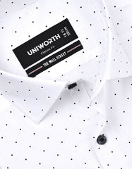 Printed White Classic Fit Shirt FS819RF-15