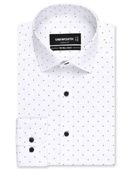 Printed White Classic Fit Shirt FS819RF-14.5