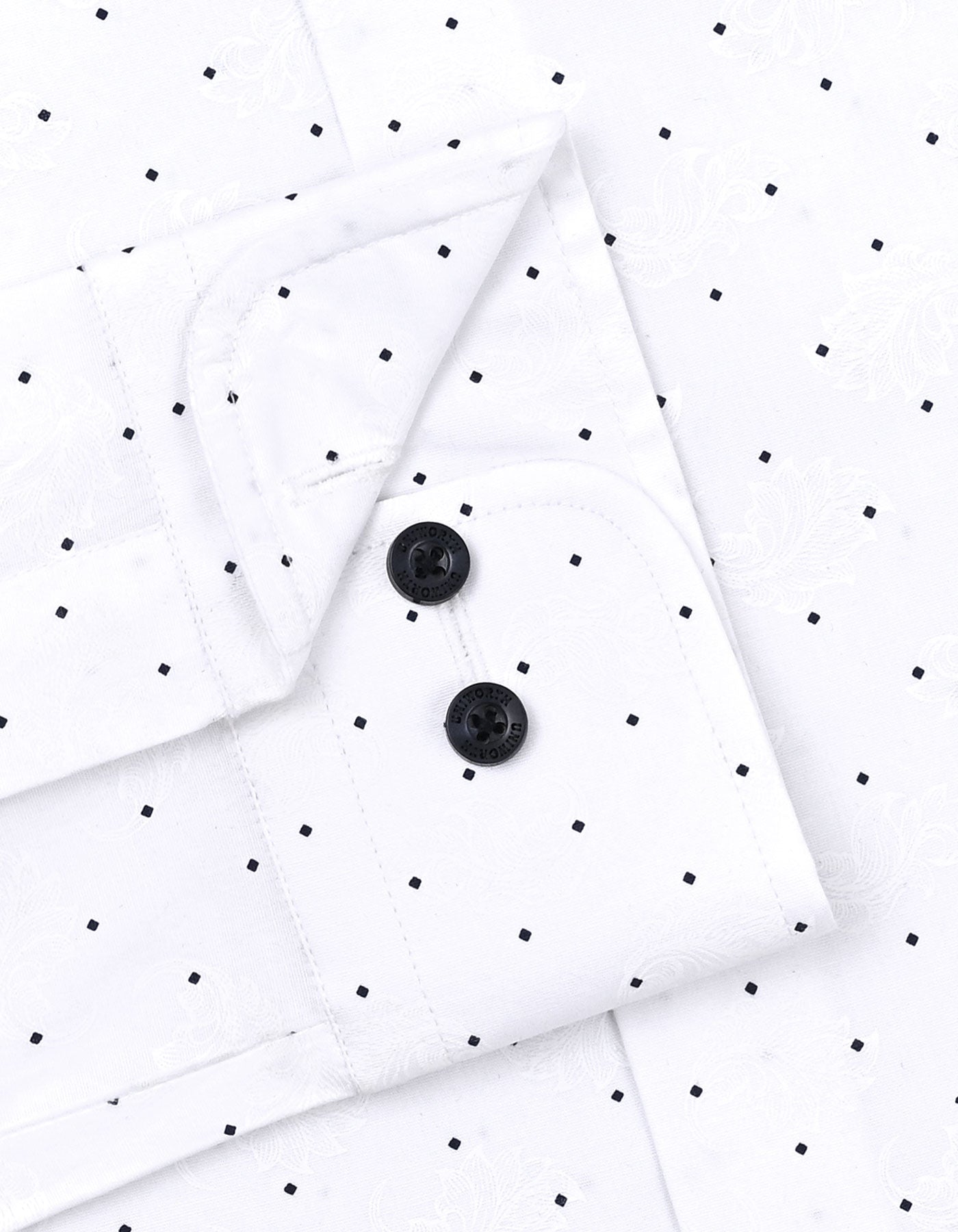 Printed White Tailored Smart Fit Shirt FS819SF-15.5