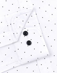 Printed White Tailored Smart Fit Shirt FS819SF-15.5