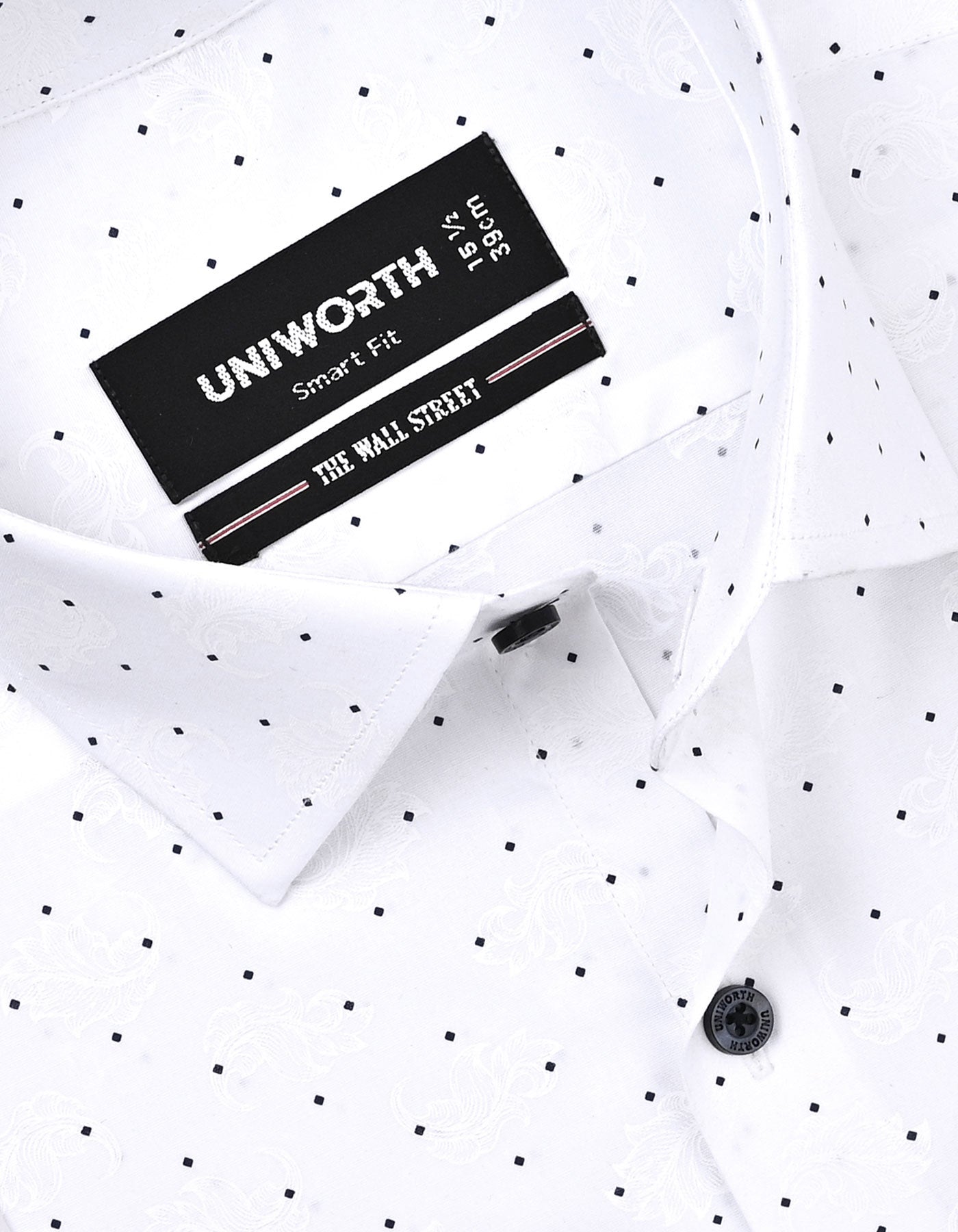 Printed White Tailored Smart Fit Shirt FS819SF-15