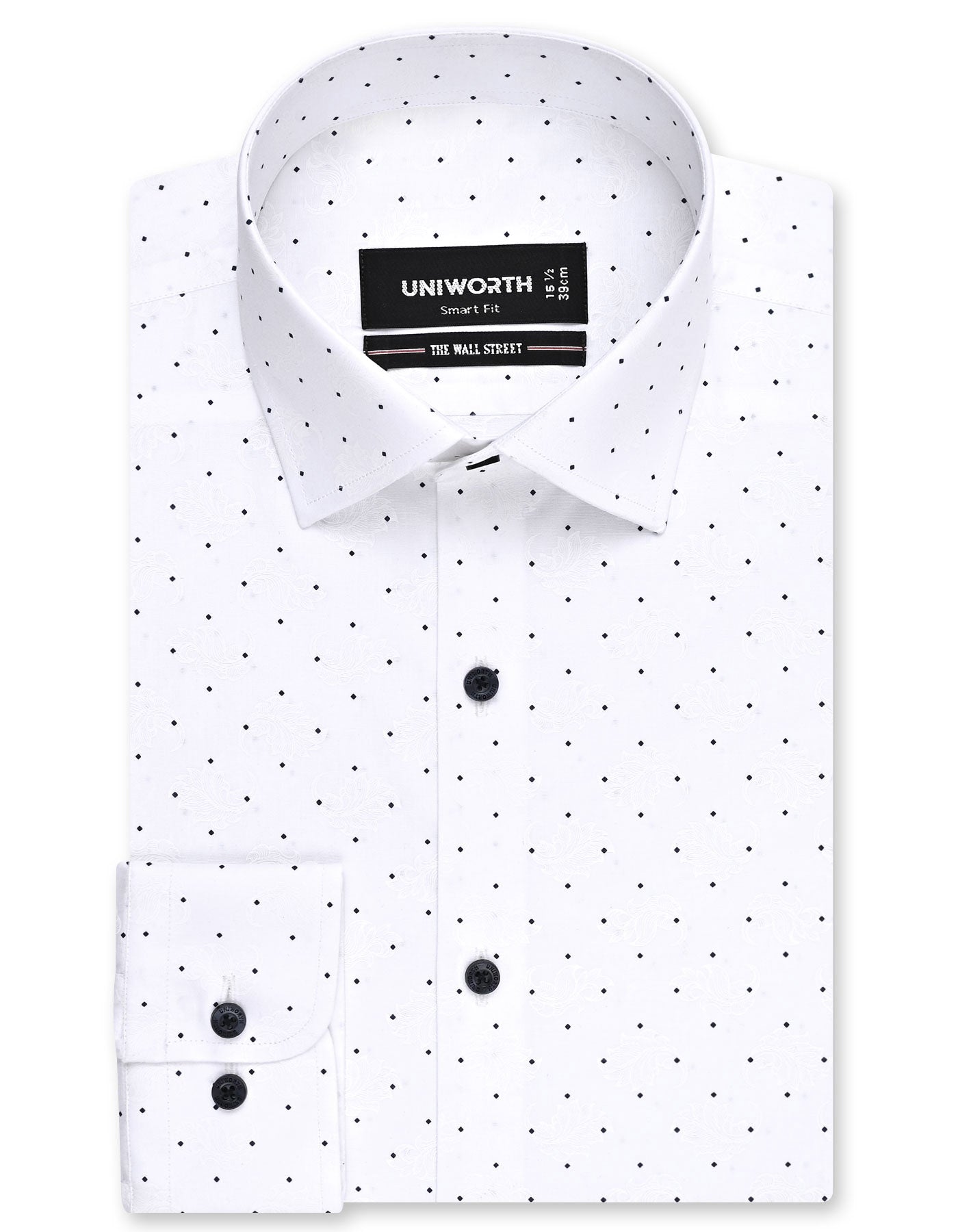 Printed White Tailored Smart Fit Shirt FS819SF-14.5