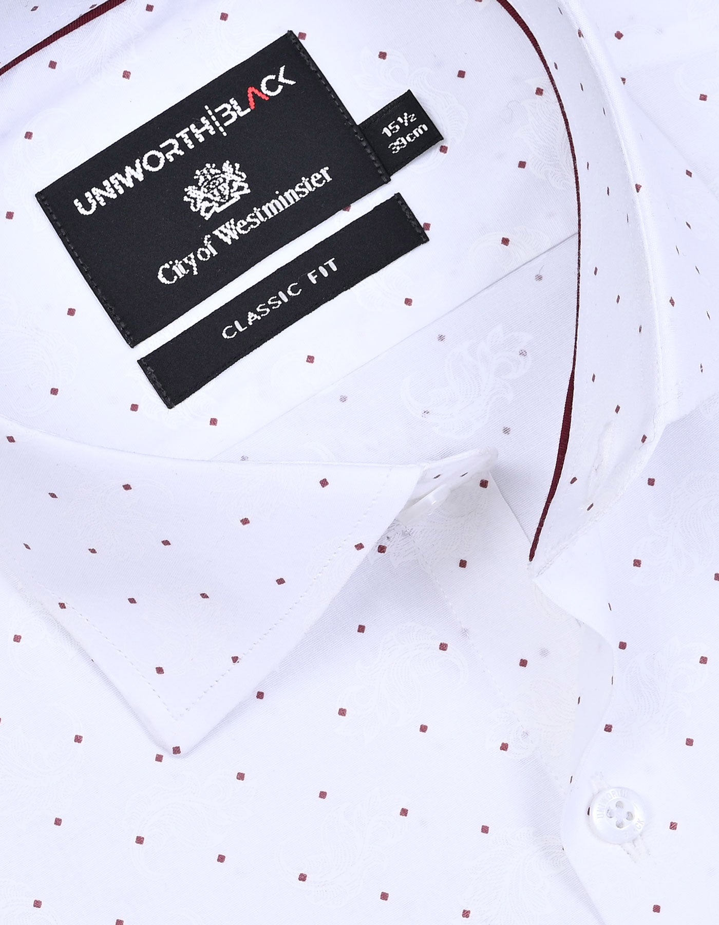 Printed White Classic Fit Shirt FS820RF-15