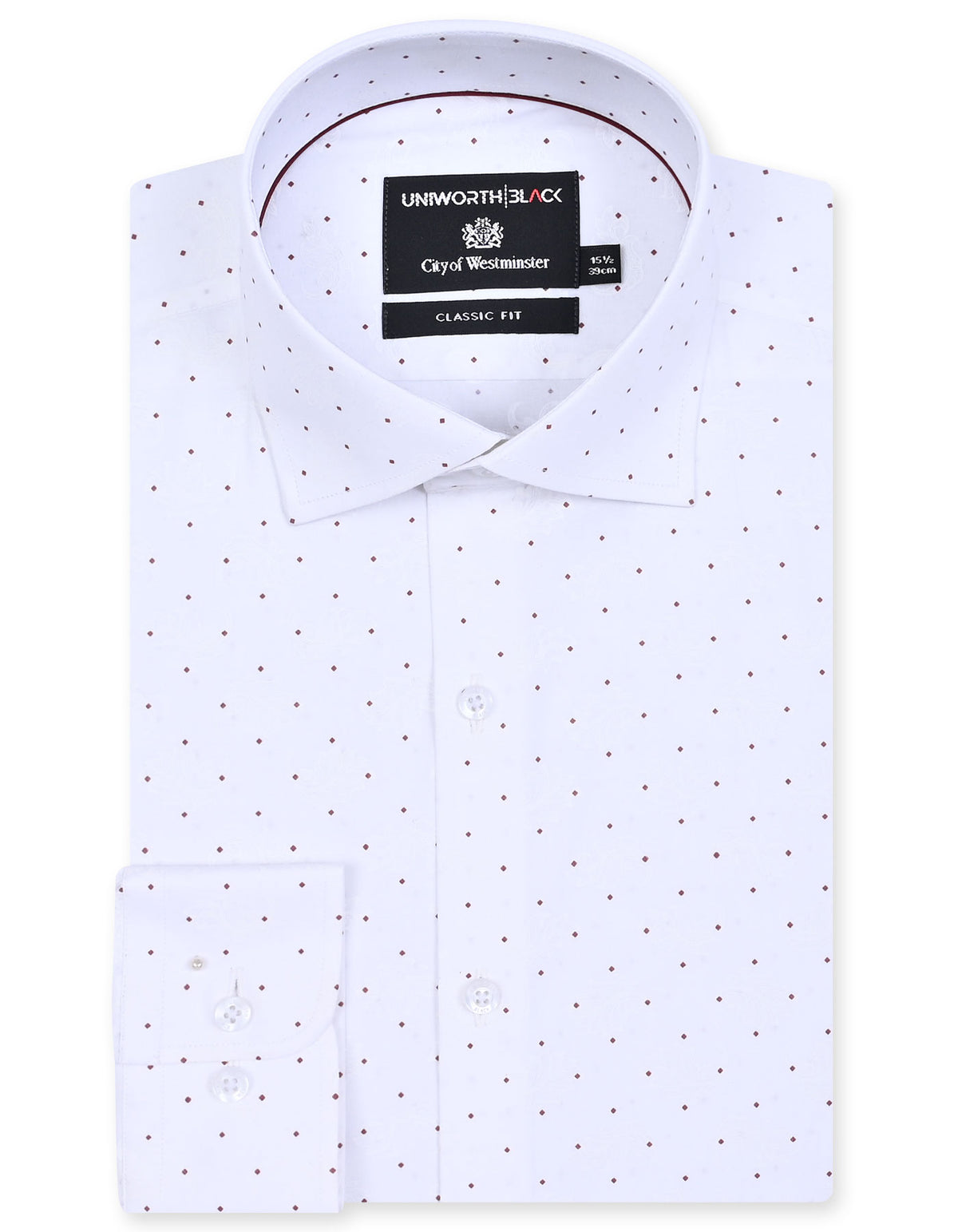 Printed White Classic Fit Shirt FS820RF-14.5