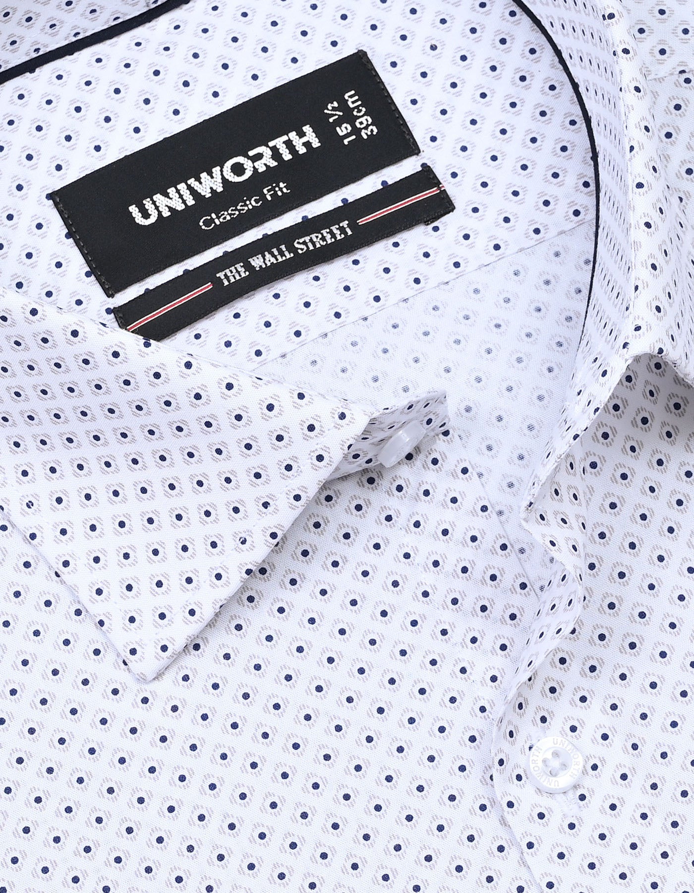 Printed White Classic Fit Shirt FS836RH-15