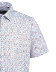 Printed White Classic Fit Shirt FS838RH-15.5