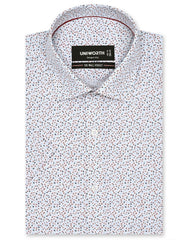 Printed White Classic Fit Shirt FS838RH-14.5