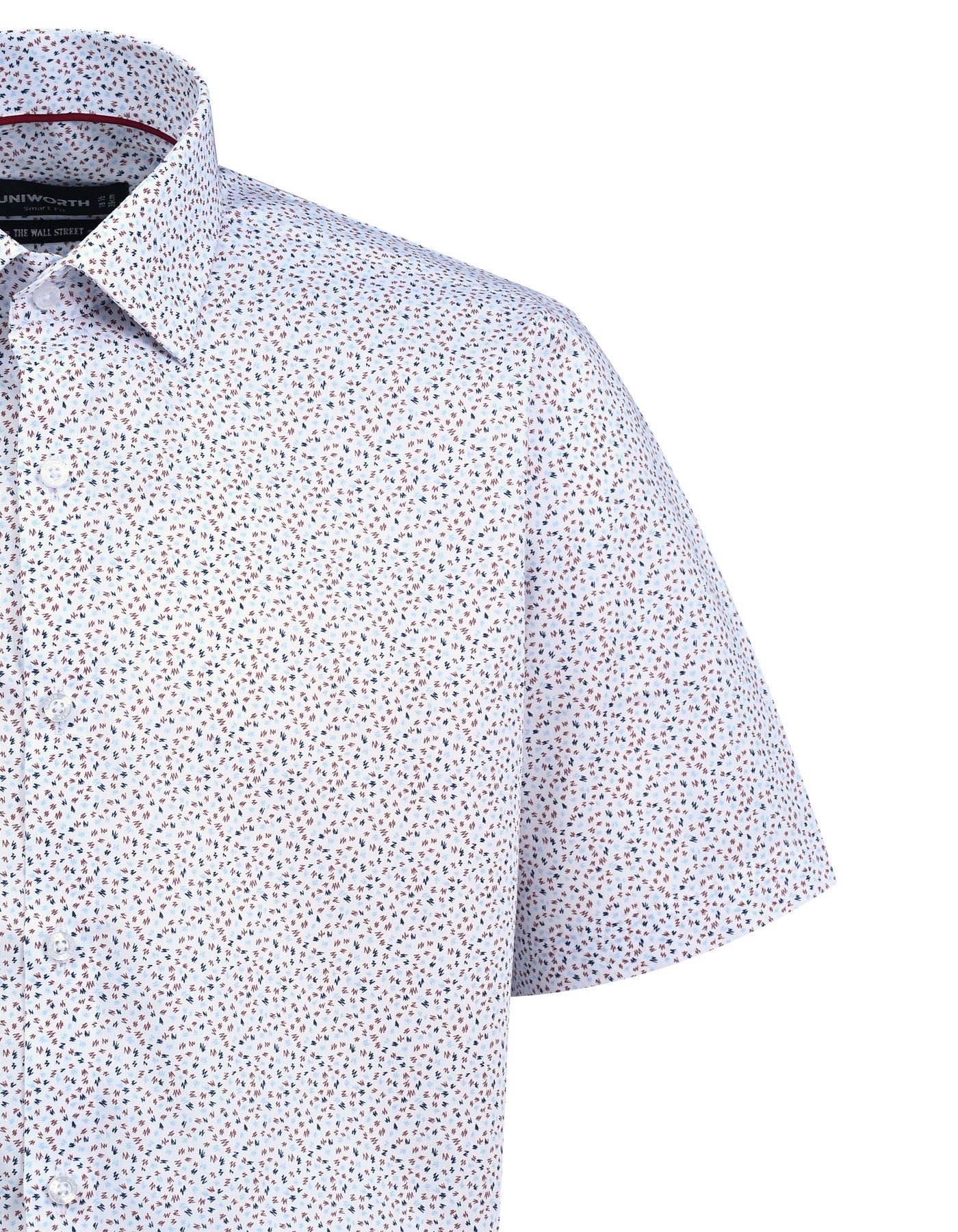 Printed White Smart Fit Shirt FS838SH-15.5