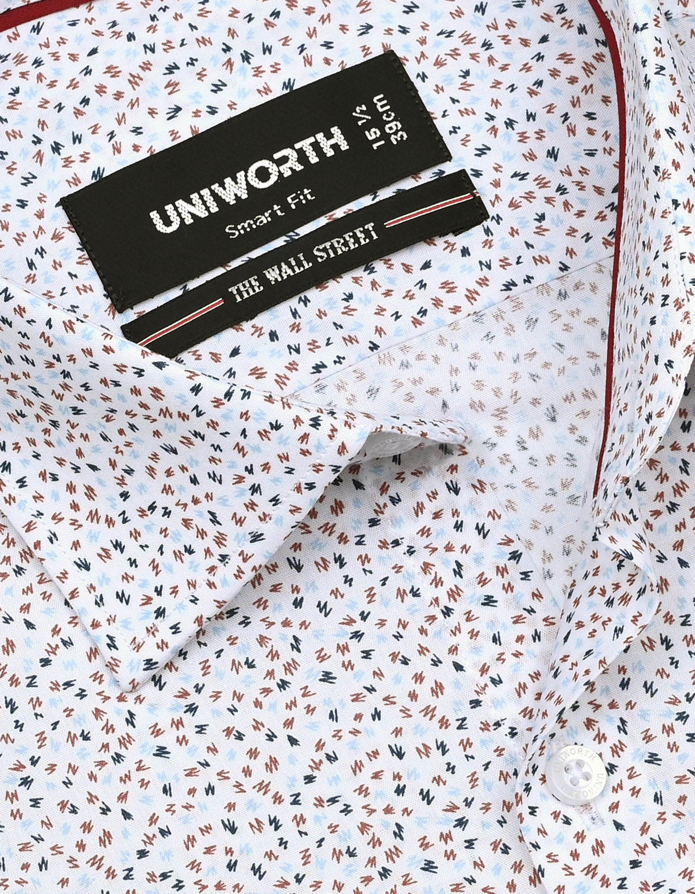 Printed White Smart Fit Shirt FS838SH-15