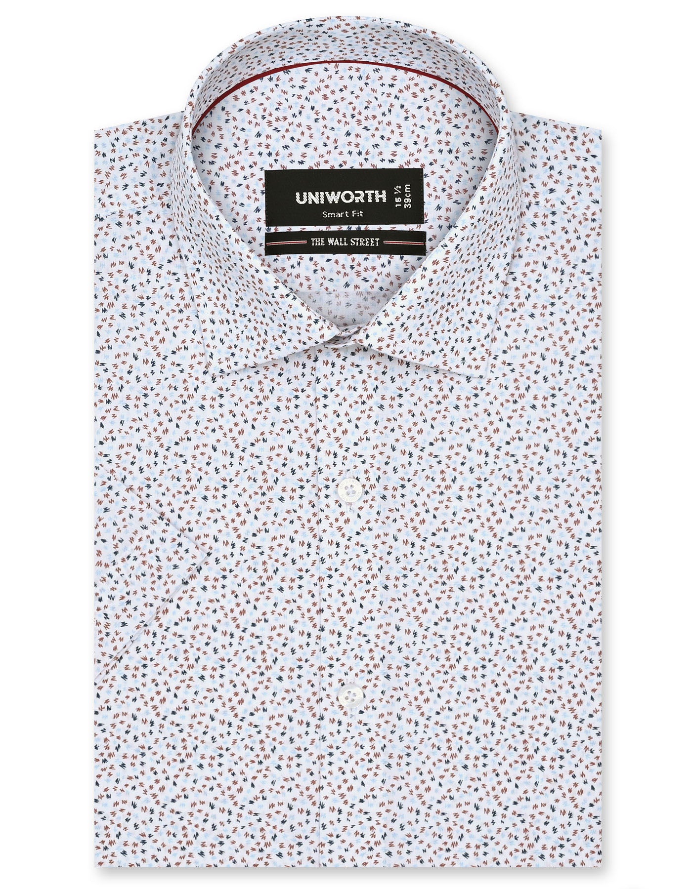 Printed White Smart Fit Shirt FS838SH-14.5