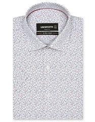 Printed White Smart Fit Shirt FS838SH-14.5