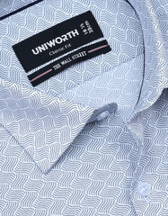 Printed White Classic Fit Shirt FS841RH-15
