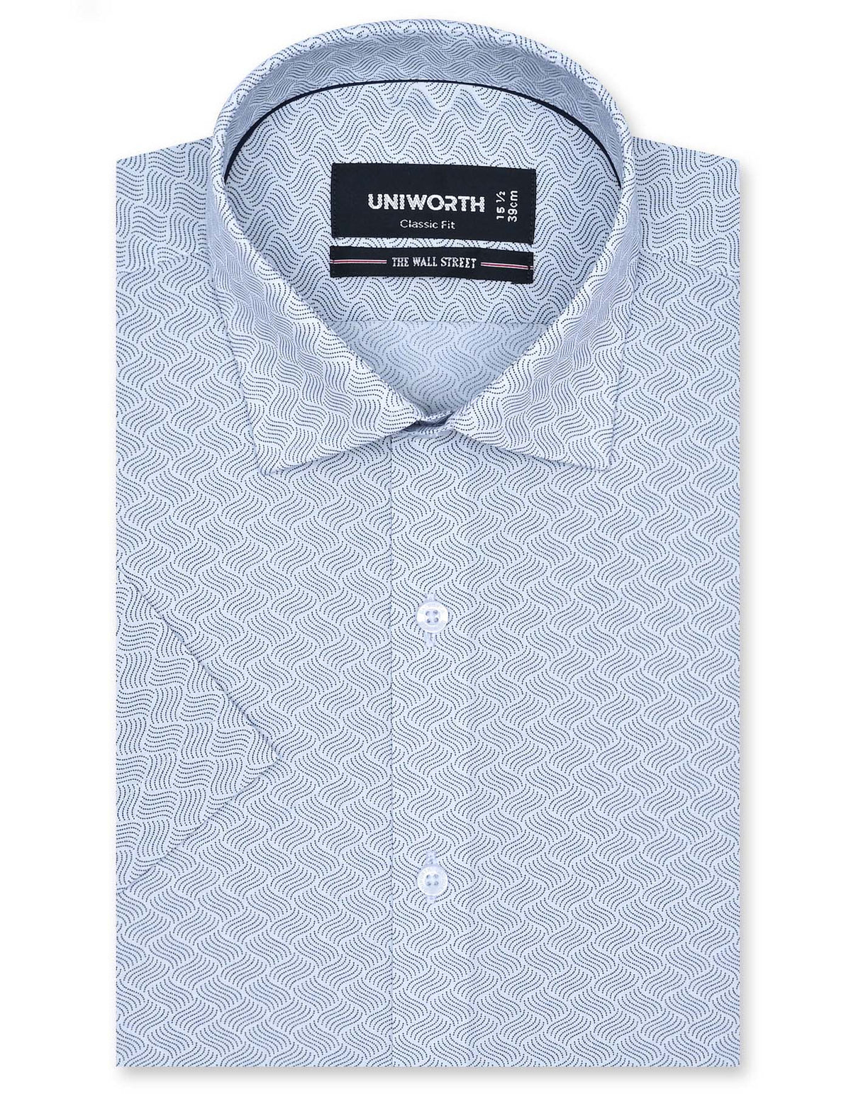 Printed White Classic Fit Shirt FS841RH-14.5