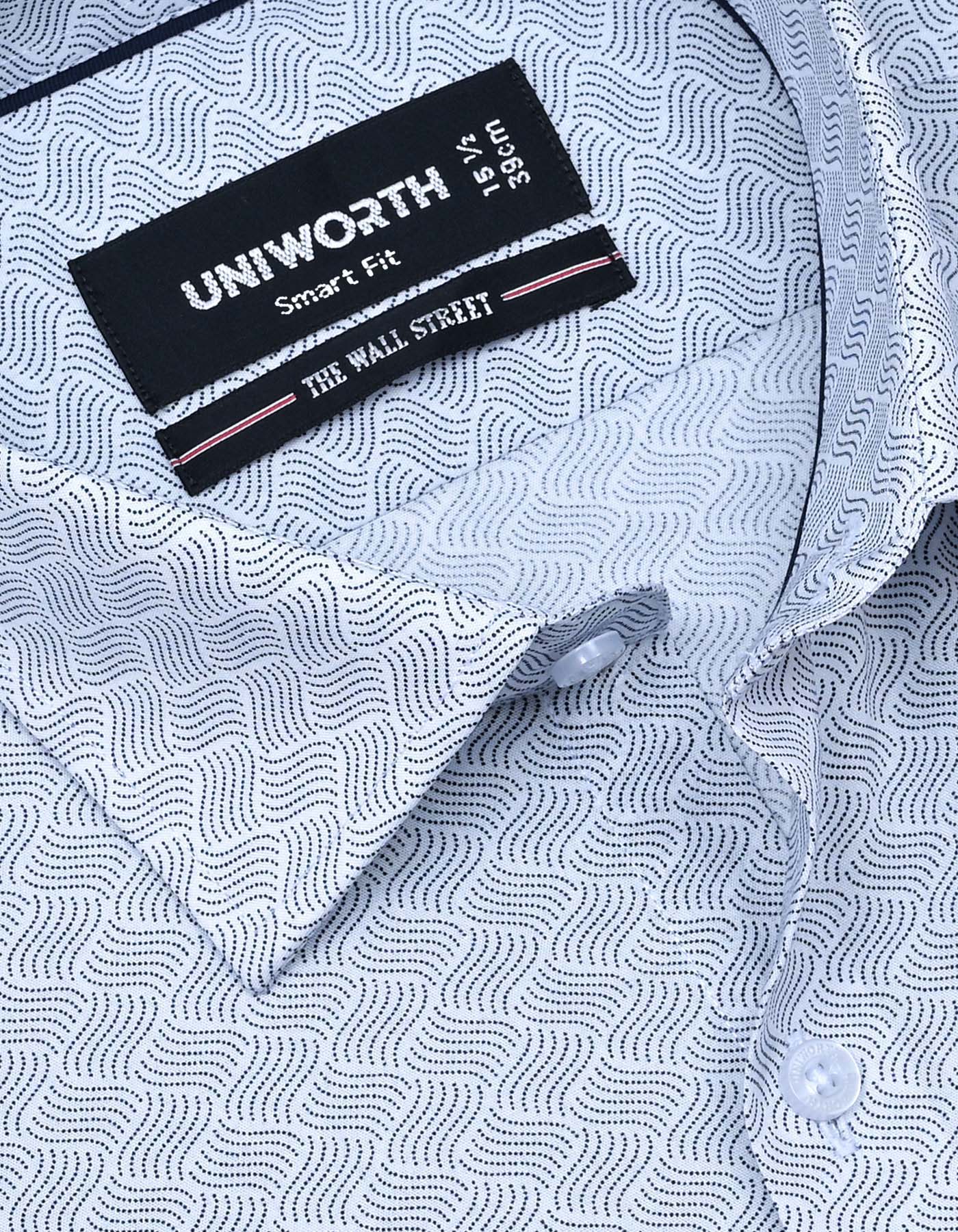 Printed White Smart Fit Shirt FS841SH-15