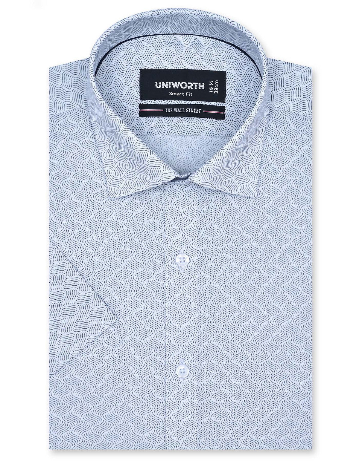 Printed White Smart Fit Shirt FS841SH-14.5