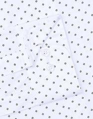 Printed White Tailored Smart Fit Shirt FS845SF-15.5