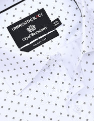 Printed White Tailored Smart Fit Shirt FS845SF-15