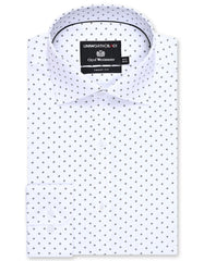 Printed White Tailored Smart Fit Shirt FS845SF-14.5