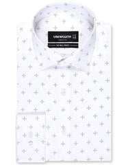 Printed White Classic Fit Shirt FS846RF-14.5