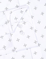 Printed White Tailored Smart Fit Shirt FS846SF-15.5