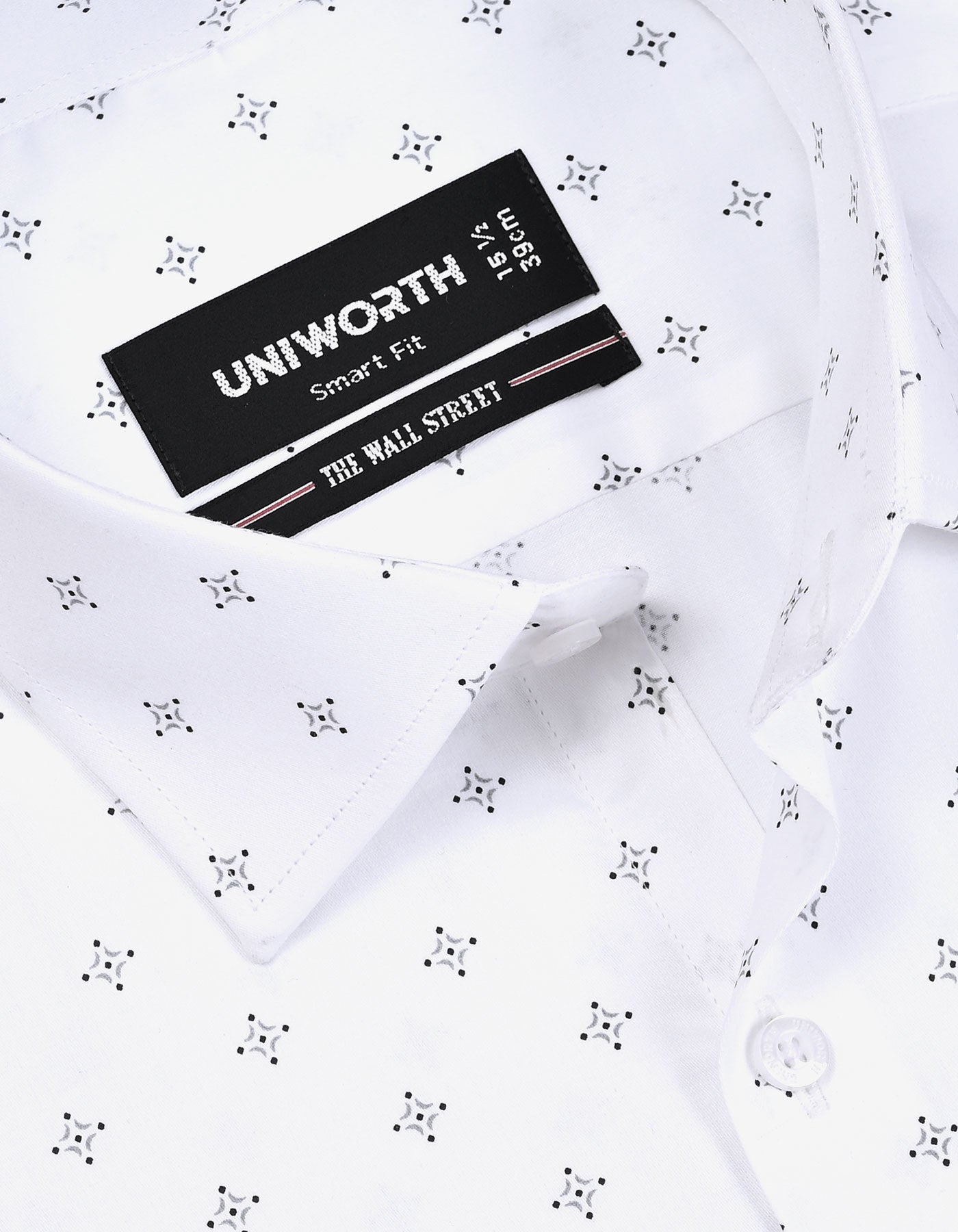 Printed White Tailored Smart Fit Shirt FS846SF-15