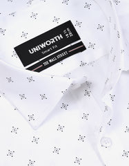 Printed White Tailored Smart Fit Shirt FS846SF-15