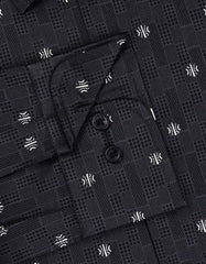 Printed D Grey Classic Fit Shirt FS847RF-15.5