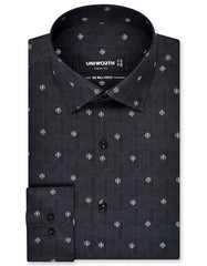 Printed D Grey Classic Fit Shirt FS847RF-14.5