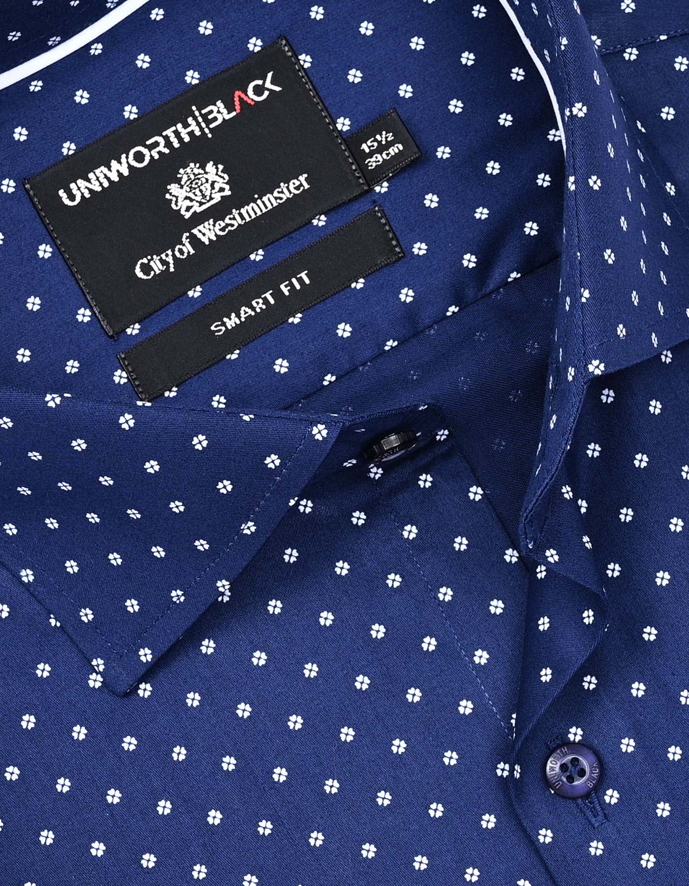 Printed Navy Tailored Smart Fit Shirt FS848SF-15