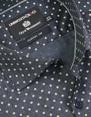 Printed D Grey Classic Fit Shirt FS849-1RF-15