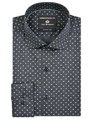 Printed D Grey Classic Fit Shirt FS849-1RF-14.5