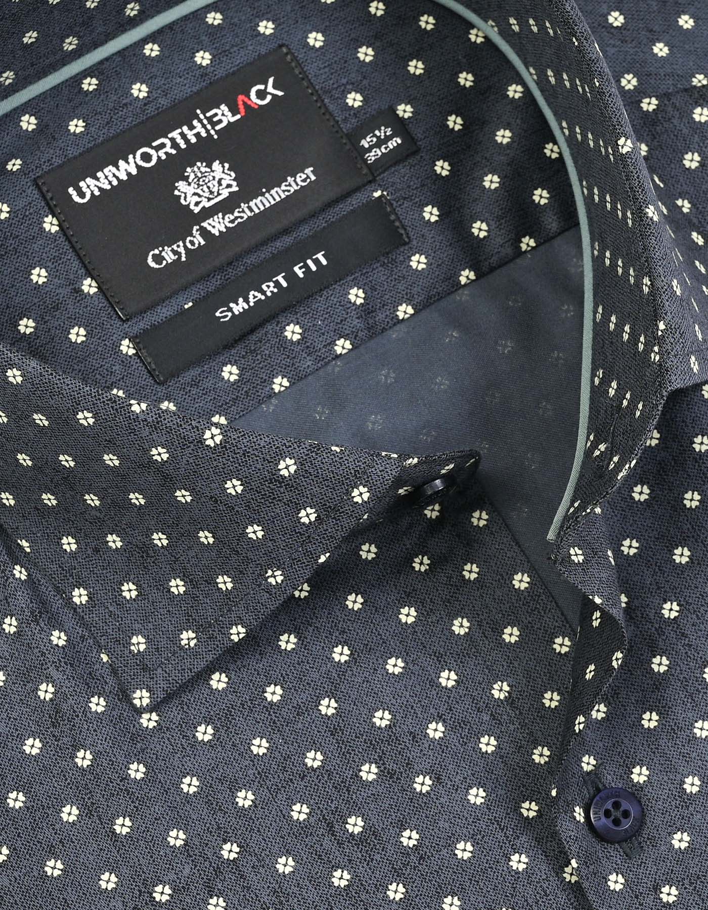 Printed D Grey Tailored Smart Fit Shirt FS849-1SF-15