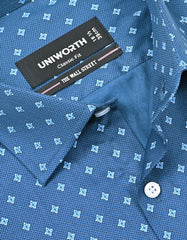 Printed Blue Classic Fit Shirt FS852-1RF-15