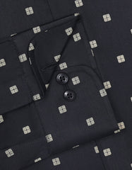 Printed Black Tailored Smart Fit Shirt FS855-1SF-15.5
