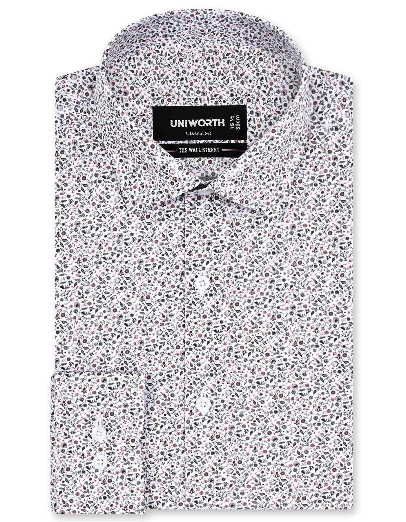 Printed Orange Classic Fit Shirt FS860-2RF-14.5