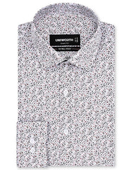 Printed Orange Tailored Smart Fit Shirt FS860-2SF-14.5