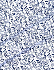 Printed Navy Classic Fit Shirt FS862RH-16