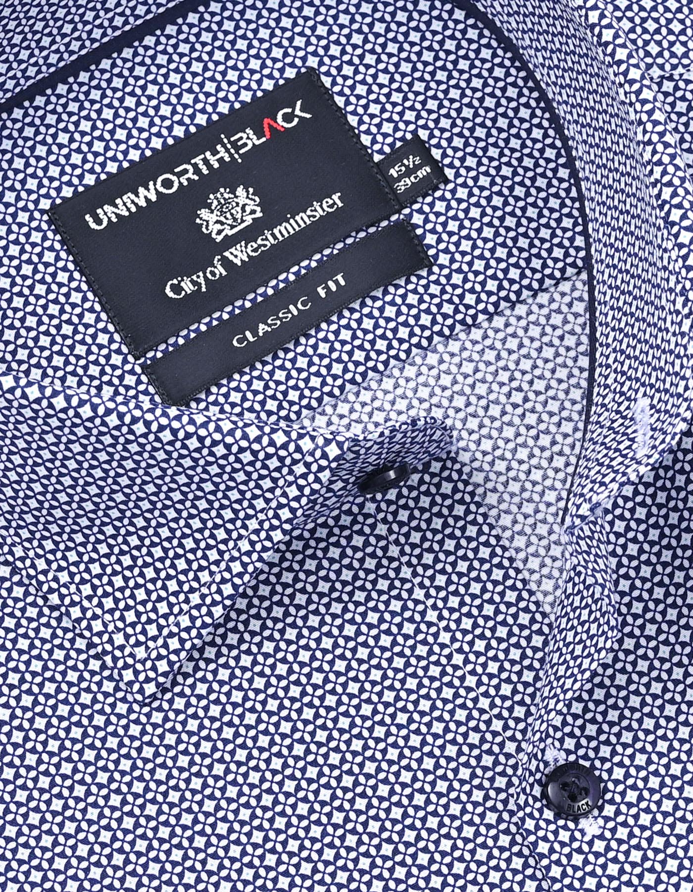 Printed Navy Classic Fit Shirt FS863-1RF-15