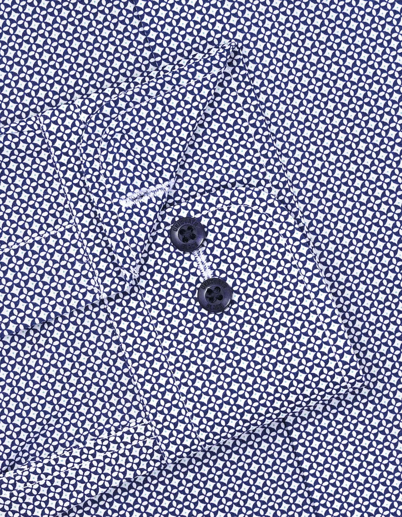 Printed Navy Tailored Smart Fit Shirt FS863-1SF-15.5