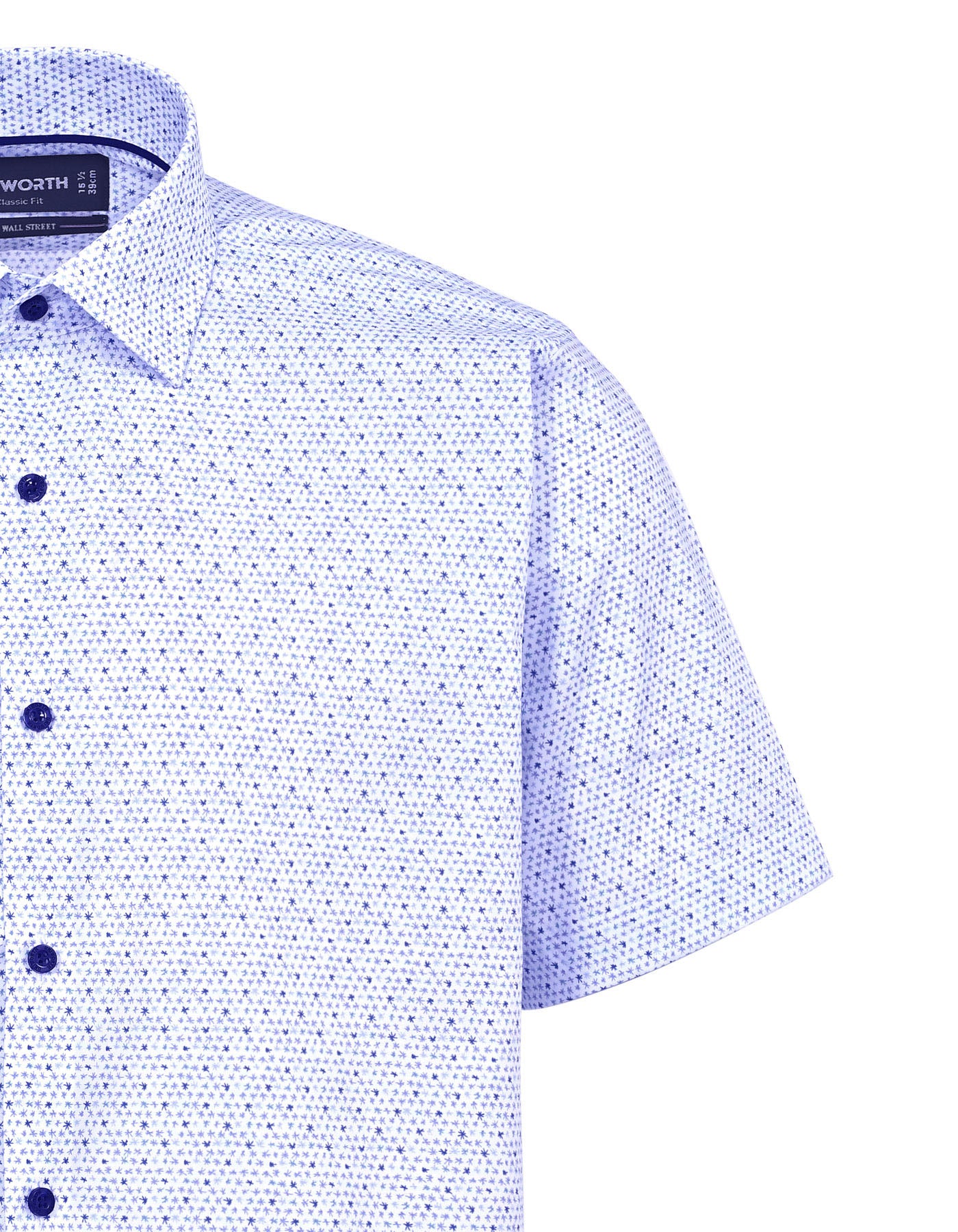 Printed Grey Classic Fit Shirt FS864RH-15.5